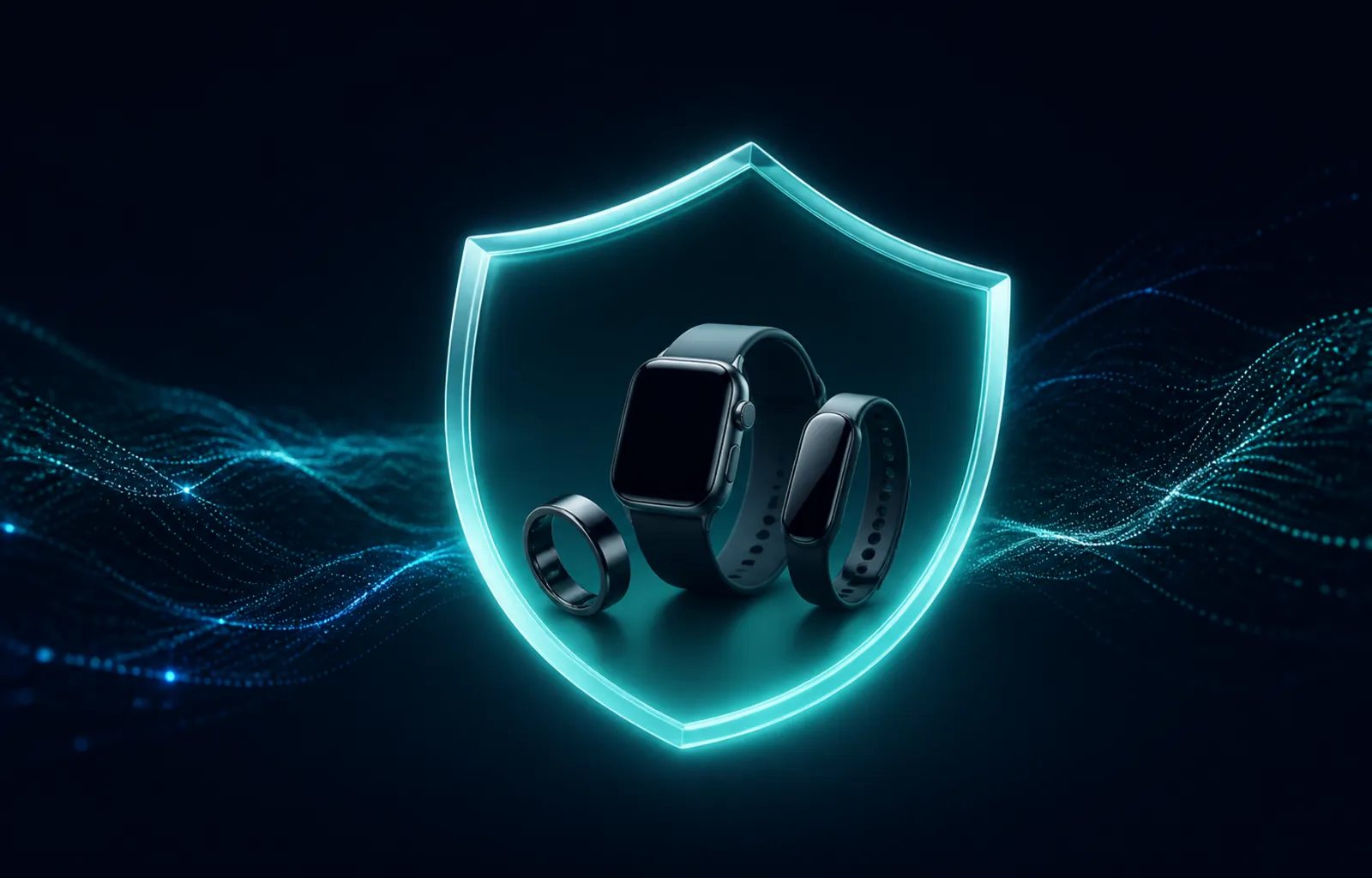 A glowing shield of light protecting a ring, watch and band